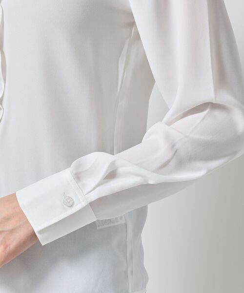 NARACAMICIE / ナラカミーチェ シャツ・ブラウス | 【NARACAMICIE】無地ジョーゼットフリル長袖ブラウス | 詳細8