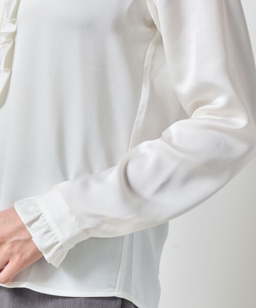 NARACAMICIE / ナラカミーチェ シャツ・ブラウス | 【NARACAMICIE】サテンフリル長袖ブラウス | 詳細10
