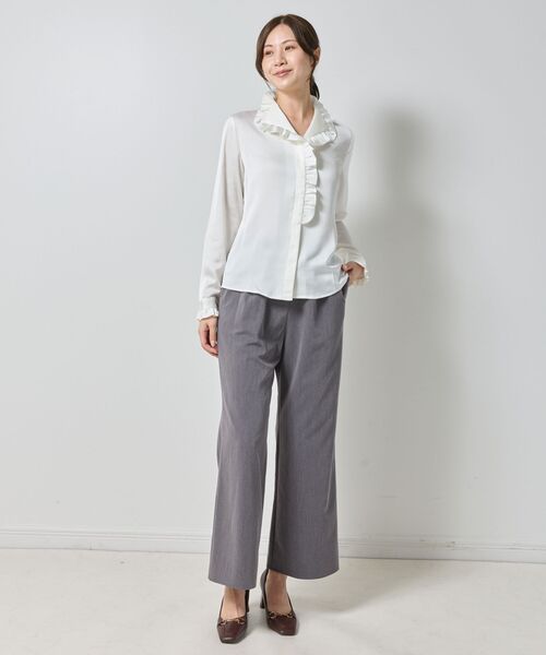 NARACAMICIE / ナラカミーチェ シャツ・ブラウス | 【NARACAMICIE】サテンフリル長袖ブラウス | 詳細13