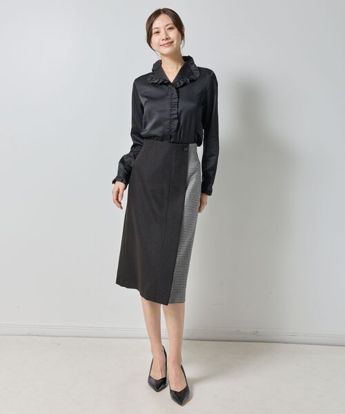 NARACAMICIE / ナラカミーチェ シャツ・ブラウス | 【NARACAMICIE】サテンフリル長袖ブラウス | 詳細14