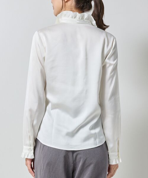 NARACAMICIE / ナラカミーチェ シャツ・ブラウス | 【NARACAMICIE】サテンフリル長袖ブラウス | 詳細5