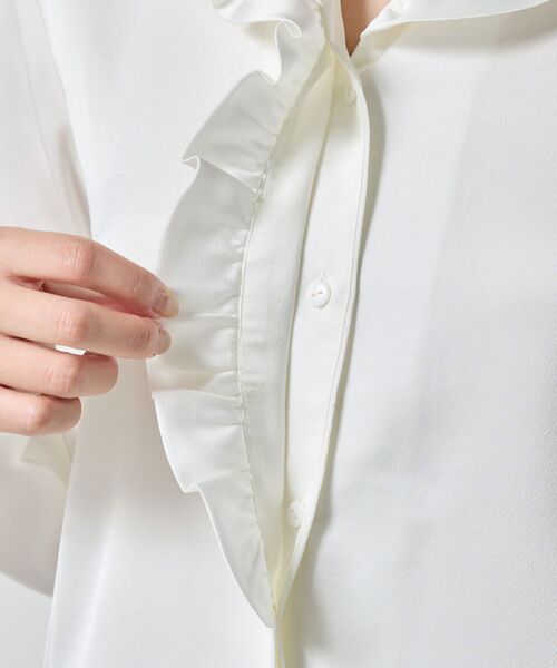 NARACAMICIE / ナラカミーチェ シャツ・ブラウス | 【NARACAMICIE】サテンフリル長袖ブラウス | 詳細9