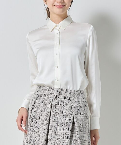 NARACAMICIE / ナラカミーチェ シャツ・ブラウス | 【NARACAMICIE】サテン長袖シャツ | 詳細1