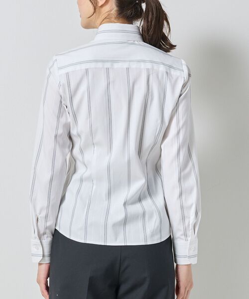 NARACAMICIE / ナラカミーチェ シャツ・ブラウス | 【NARACAMICIE】ストレッチストライプリボン付き長袖シャツ | 詳細5