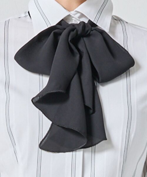 NARACAMICIE / ナラカミーチェ シャツ・ブラウス | 【NARACAMICIE】ストレッチストライプリボン付き長袖シャツ | 詳細7