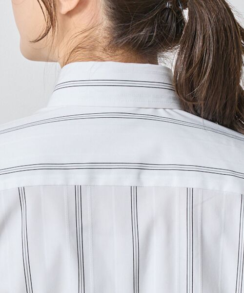NARACAMICIE / ナラカミーチェ シャツ・ブラウス | 【NARACAMICIE】ストレッチストライプリボン付き長袖シャツ | 詳細8