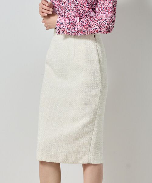 NARACAMICIE / ナラカミーチェ ミニ・ひざ丈スカート | 【NARACAMICIE】【セットアップ対応】ファンシーツィードタイトスカート | 詳細1