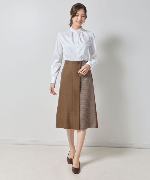 NARACAMICIE / ナラカミーチェ ミニ・ひざ丈スカート | 【NARACAMICIE】【セットアップ対応】ヘリンボン×チェックスカート | 詳細12