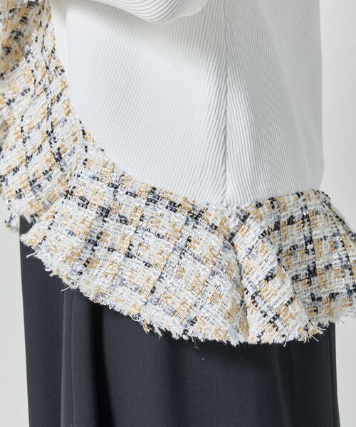 NARACAMICIE / ナラカミーチェ ニット・セーター | 【NARACAMICIE】ラメツィードドッキングフリルカーディガン | 詳細10