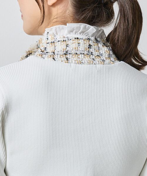NARACAMICIE / ナラカミーチェ ニット・セーター | 【NARACAMICIE】ラメツィードドッキングフリルカーディガン | 詳細11