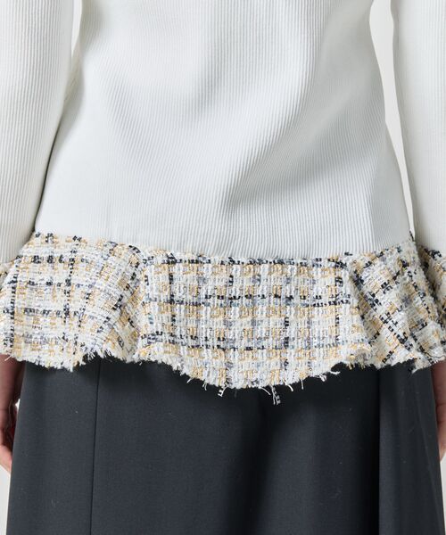 NARACAMICIE / ナラカミーチェ ニット・セーター | 【NARACAMICIE】ラメツィードドッキングフリルカーディガン | 詳細12