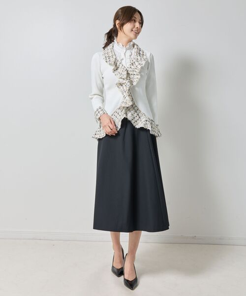 NARACAMICIE / ナラカミーチェ ニット・セーター | 【NARACAMICIE】ラメツィードドッキングフリルカーディガン | 詳細14