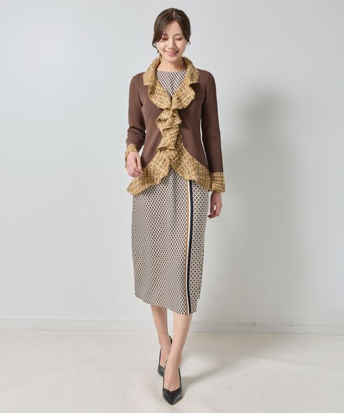 NARACAMICIE / ナラカミーチェ ニット・セーター | 【NARACAMICIE】ラメツィードドッキングフリルカーディガン | 詳細16