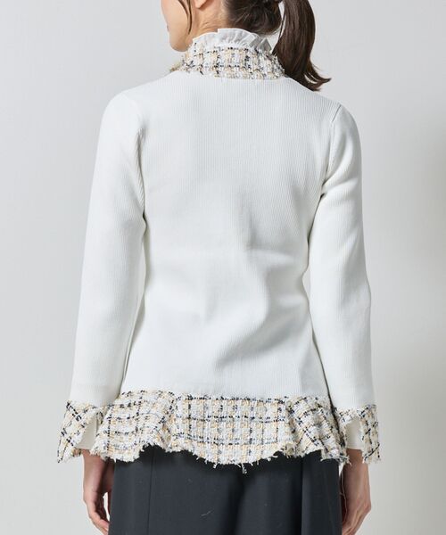 NARACAMICIE / ナラカミーチェ ニット・セーター | 【NARACAMICIE】ラメツィードドッキングフリルカーディガン | 詳細6