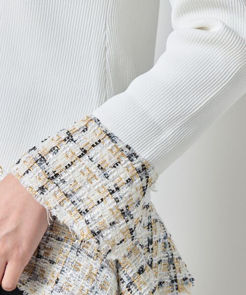NARACAMICIE / ナラカミーチェ ニット・セーター | 【NARACAMICIE】ラメツィードドッキングフリルカーディガン | 詳細9