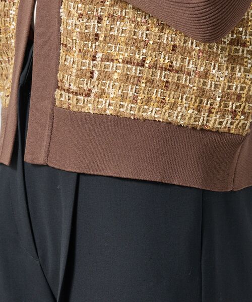 NARACAMICIE / ナラカミーチェ ニット・セーター | 【NARACAMICIE】ラメツィードドッキングクルーカーディガン | 詳細10