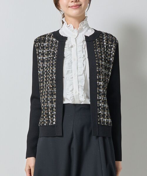 NARACAMICIE / ナラカミーチェ ニット・セーター | 【NARACAMICIE】ラメツィードドッキングクルーカーディガン | 詳細2