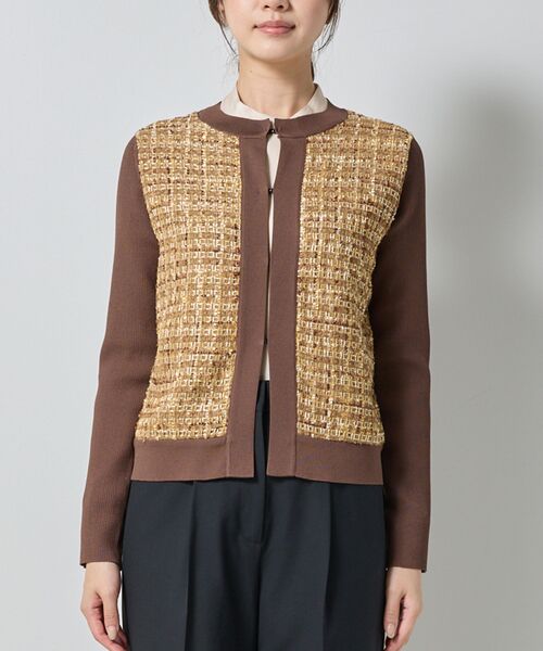 NARACAMICIE / ナラカミーチェ ニット・セーター | 【NARACAMICIE】ラメツィードドッキングクルーカーディガン | 詳細4