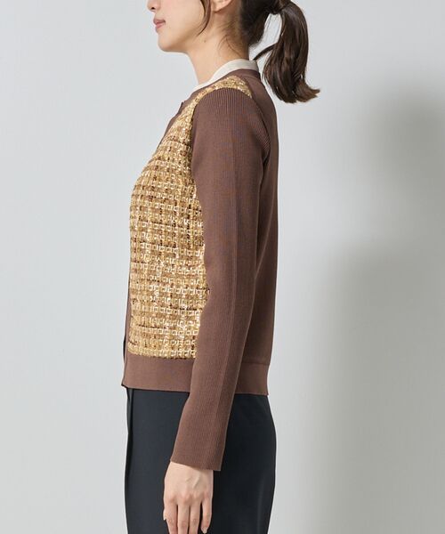 NARACAMICIE / ナラカミーチェ ニット・セーター | 【NARACAMICIE】ラメツィードドッキングクルーカーディガン | 詳細5