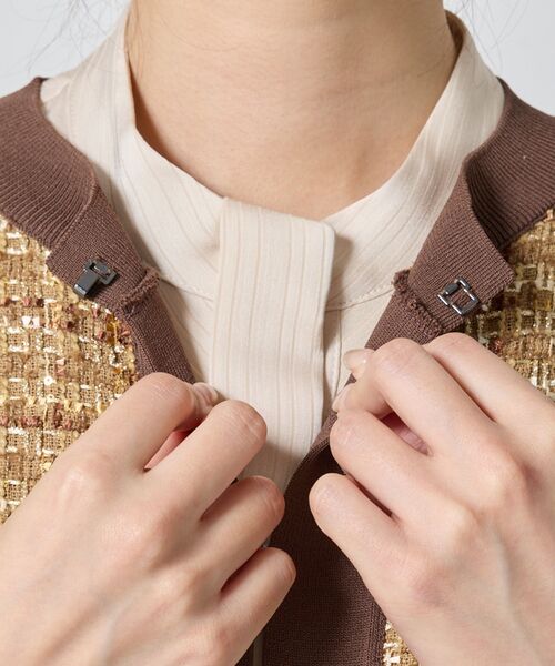 NARACAMICIE / ナラカミーチェ ニット・セーター | 【NARACAMICIE】ラメツィードドッキングクルーカーディガン | 詳細8