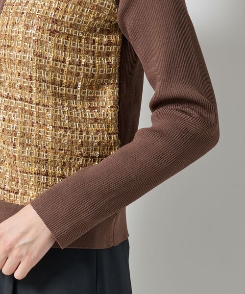 NARACAMICIE / ナラカミーチェ ニット・セーター | 【NARACAMICIE】ラメツィードドッキングクルーカーディガン | 詳細9