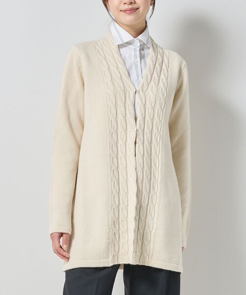 NARACAMICIE / ナラカミーチェ ニット・セーター | 【NARACAMICIE】ケーブルニットカーディガン | 詳細1