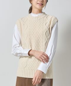 NARACAMICIE / ナラカミーチェ ニット・セーター | 【NARACAMICIE】ケーブルニットベスト