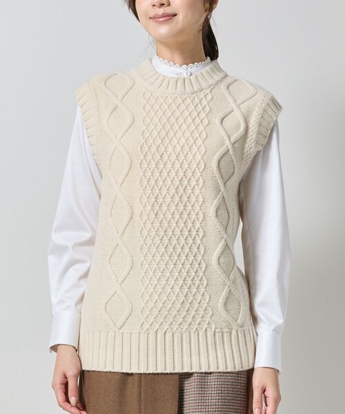 NARACAMICIE / ナラカミーチェ ニット・セーター | 【NARACAMICIE】ケーブルニットベスト | 詳細1