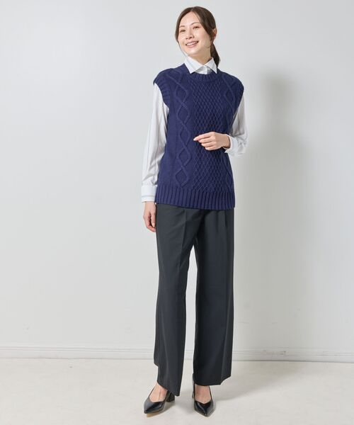 NARACAMICIE / ナラカミーチェ ニット・セーター | 【NARACAMICIE】ケーブルニットベスト | 詳細14