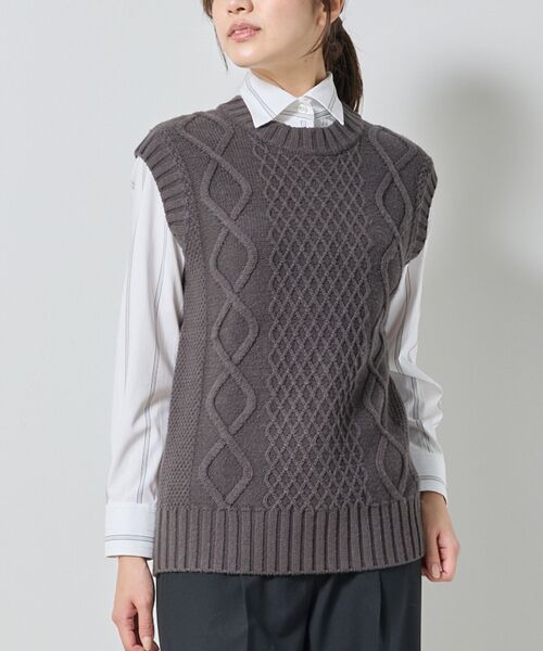 NARACAMICIE / ナラカミーチェ ニット・セーター | 【NARACAMICIE】ケーブルニットベスト | 詳細2