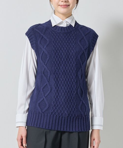 NARACAMICIE / ナラカミーチェ ニット・セーター | 【NARACAMICIE】ケーブルニットベスト | 詳細3