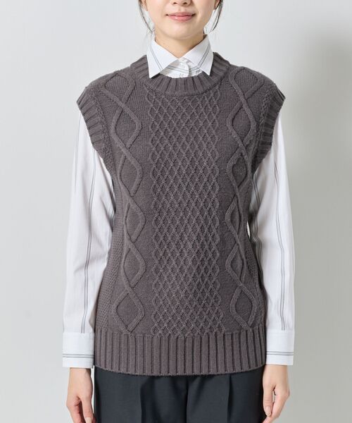 NARACAMICIE / ナラカミーチェ ニット・セーター | 【NARACAMICIE】ケーブルニットベスト | 詳細4