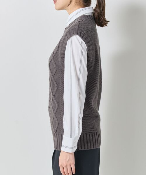 NARACAMICIE / ナラカミーチェ ニット・セーター | 【NARACAMICIE】ケーブルニットベスト | 詳細6