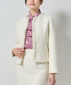 NARACAMICIE / ナラカミーチェ テーラードジャケット | 【NARACAMICIE】【セットアップ対応】ファンシーツィードノーカラージャケット