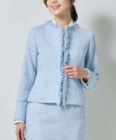 NARACAMICIE / ナラカミーチェ テーラードジャケット | 【NARACAMICIE】【セットアップ対応】ファンシーツィードノーカラージャケット