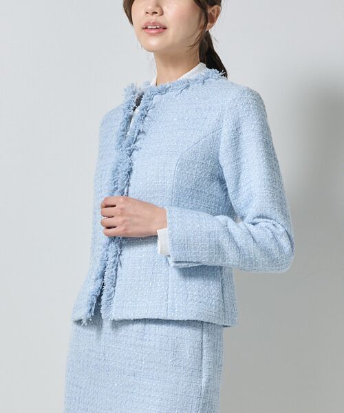 NARACAMICIE / ナラカミーチェ テーラードジャケット | 【NARACAMICIE】【セットアップ対応】ファンシーツィードノーカラージャケット | 詳細3
