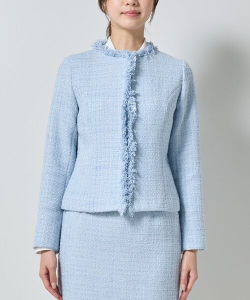 NARACAMICIE / ナラカミーチェ テーラードジャケット | 【NARACAMICIE】【セットアップ対応】ファンシーツィードノーカラージャケット | 詳細4