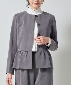 NARACAMICIE / ナラカミーチェ テーラードジャケット | 【NARACAMICIE】【セットアップ対応】ペプラムノーカラージャケット