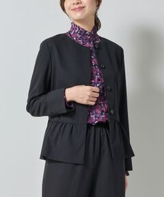 NARACAMICIE / ナラカミーチェ テーラードジャケット | 【NARACAMICIE】【セットアップ対応】ペプラムノーカラージャケット