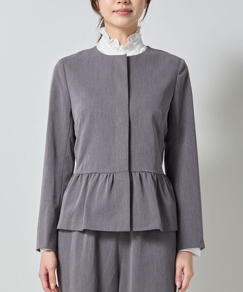 NARACAMICIE / ナラカミーチェ テーラードジャケット | 【NARACAMICIE】【セットアップ対応】ペプラムノーカラージャケット | 詳細3