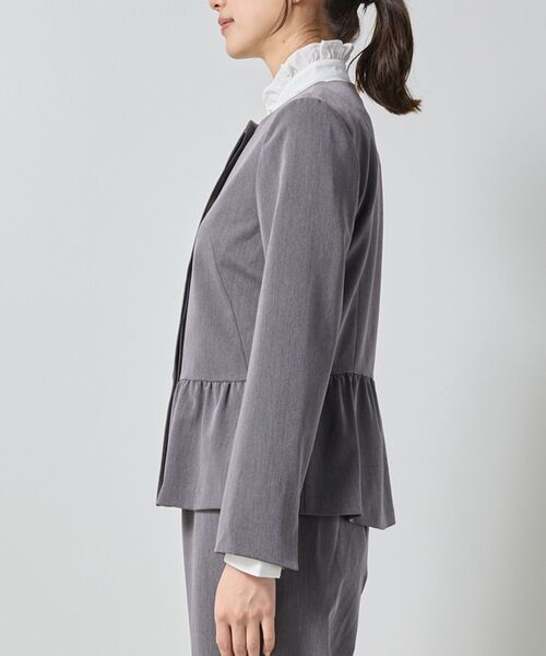 NARACAMICIE / ナラカミーチェ テーラードジャケット | 【NARACAMICIE】【セットアップ対応】ペプラムノーカラージャケット | 詳細4