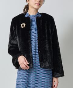 NARACAMICIE / ナラカミーチェ ダッフルコート | 【NARACAMICIE】ブローチ付きエコファージャケット