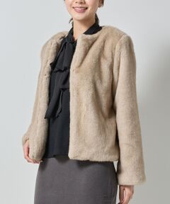 NARACAMICIE / ナラカミーチェ ダッフルコート | 【NARACAMICIE】ブローチ付きエコファージャケット