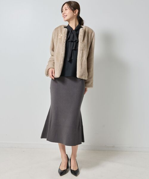 NARACAMICIE / ナラカミーチェ ダッフルコート | 【NARACAMICIE】ブローチ付きエコファージャケット | 詳細15