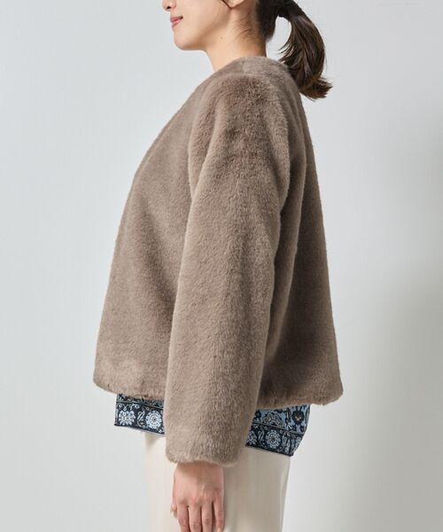 NARACAMICIE / ナラカミーチェ ダッフルコート | 【NARACAMICIE】ブローチ付きエコファージャケット | 詳細5