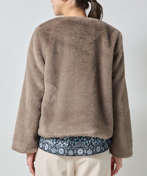 NARACAMICIE / ナラカミーチェ ダッフルコート | 【NARACAMICIE】ブローチ付きエコファージャケット | 詳細6