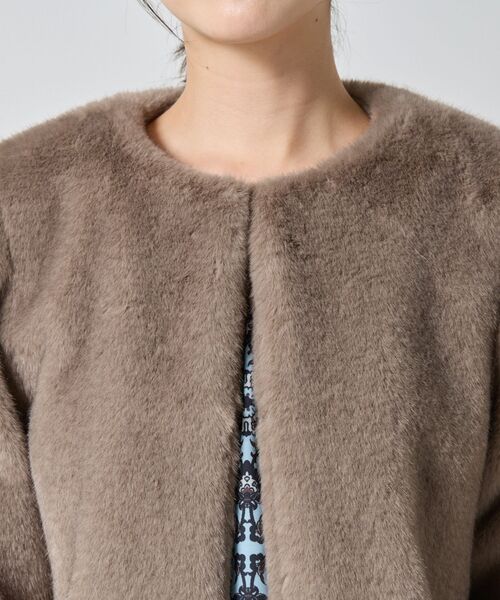 NARACAMICIE / ナラカミーチェ ダッフルコート | 【NARACAMICIE】ブローチ付きエコファージャケット | 詳細7