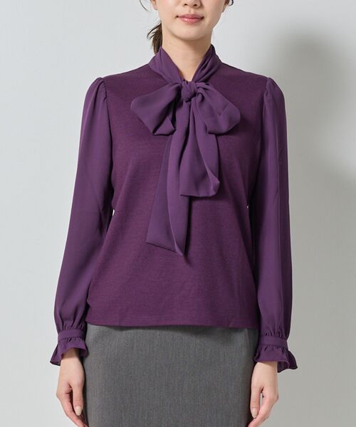 NARACAMICIE / ナラカミーチェ カットソー | 【NARACAMICIE】ウールジャージリボンプルオーバー | 詳細4