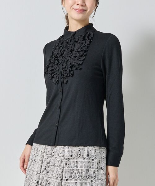 NARACAMICIE / ナラカミーチェ カットソー | 【NARACAMICIE】ウールジャージフリル長袖カットソー | 詳細1