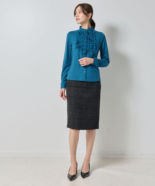 NARACAMICIE / ナラカミーチェ カットソー | 【NARACAMICIE】ウールジャージフリル長袖カットソー | 詳細14